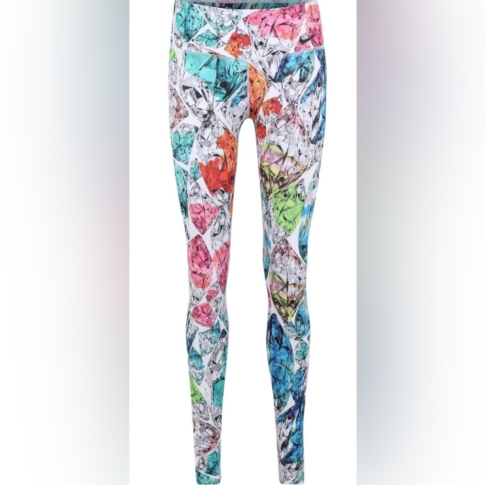 Nike training mid rise mosaic diamond tights legging women XS extra small